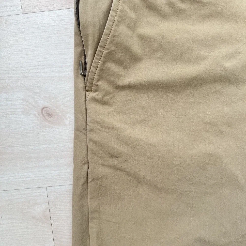 J.Crew Stretch Chino Pants Men's 36 X 32 Beige Flat Front Zip Pockets 484 Slim